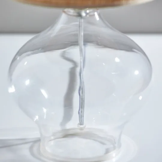 Kirkland's Home Clear Glass And Rat Shade Table Lamp, 23 In.- Table Lamps
