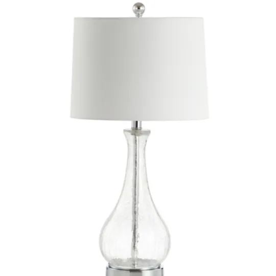 Kirkland's Home Clear Glass And Silver Metal Base Table Lamp- Table Lamps