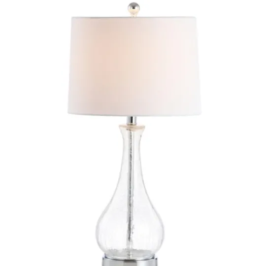 Kirkland's Home Clear Glass And Silver Metal Base Table Lamp- Table Lamps