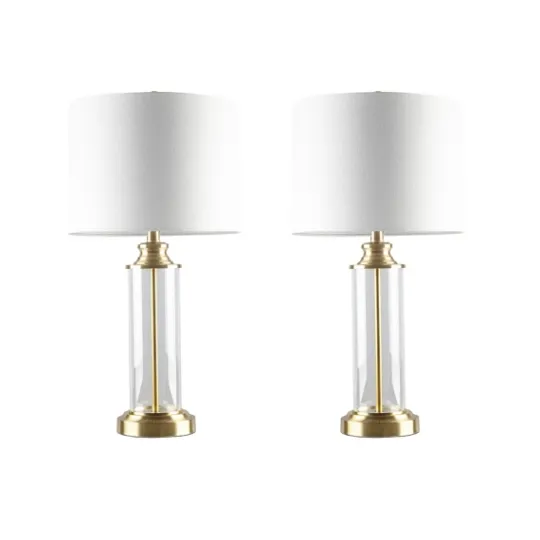 Kirkland's Home Clear Glass Base Gold Table Lamps, Set Of 2- Table Lamps