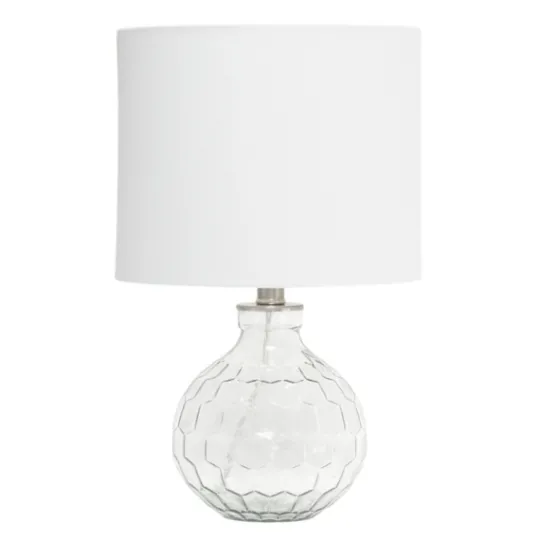 Kirkland's Home Clear Glass Honeycomb Table Lamp- Table Lamps