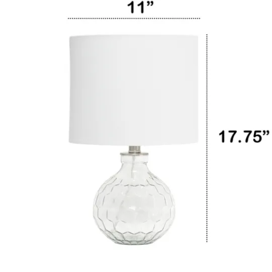 Kirkland's Home Clear Glass Honeycomb Table Lamp- Table Lamps