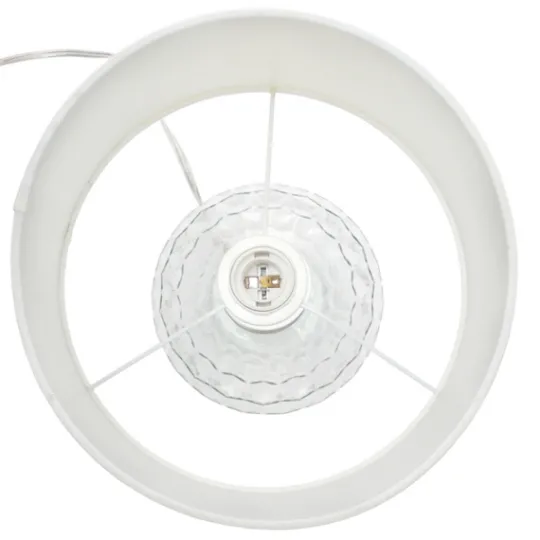 Kirkland's Home Clear Glass Honeycomb Table Lamp- Table Lamps