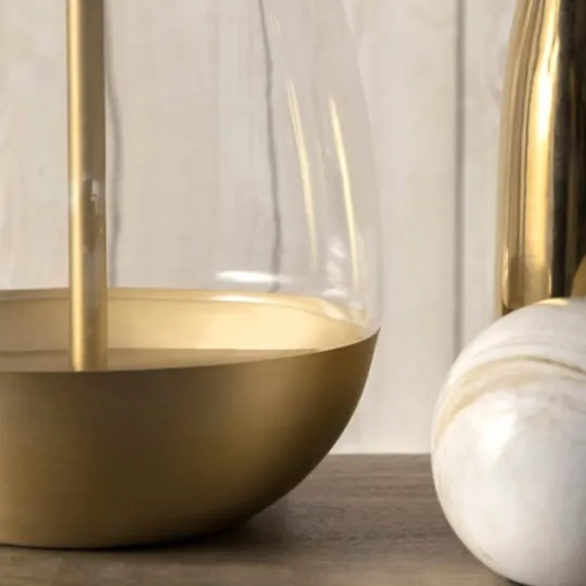 Kirkland's Home Clear Gold Dipped Glass Table Lamp- Table Lamps