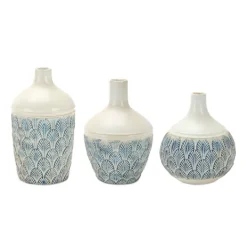 Kirkland's Home Coastal Scalloped Vases, Set Of 3- Vases