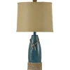 Kirkland's Home Coastal Sea Blue Table Lamp- Table Lamps