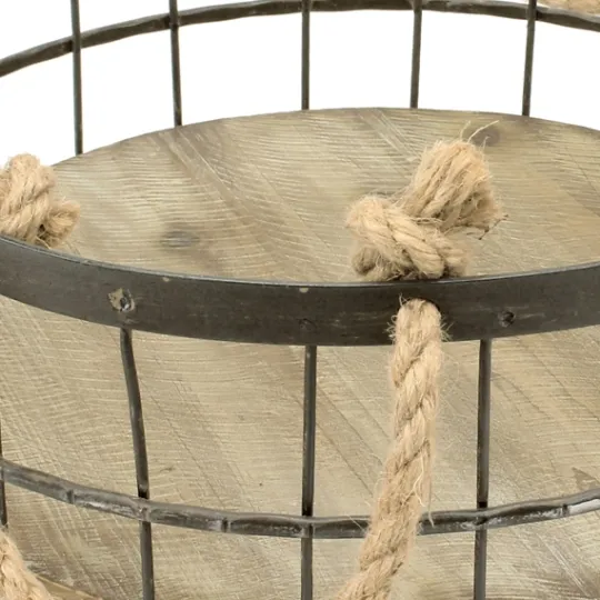 Kirkland's Home Coastal Wire And Wood Baskets, Set Of 2- Baskets & Boxes