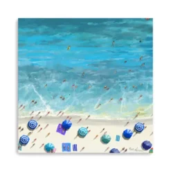 Kirkland's Home Cobalt Aerial Beach Canvas Art Print- Canvas Art