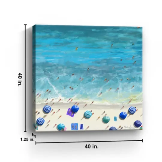 Kirkland's Home Cobalt Aerial Beach Canvas Art Print- Canvas Art