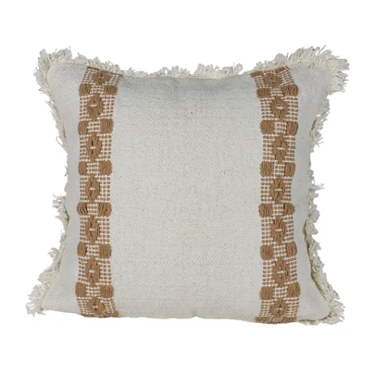 Kirkland's Home Coffee Brown Textured Stripe Throw Pillow- Pillows