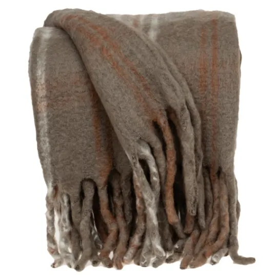 Kirkland's Home Coffee Hand Loomed Throw With Tassels- Blankets & Throws