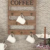 Kirkland's Home Coffee Metal And Wood Plank Wall Hooks- Hooks