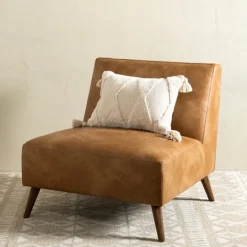 Kirkland's Home Cognac Faux Leather Accent Chair- Accent Chairs