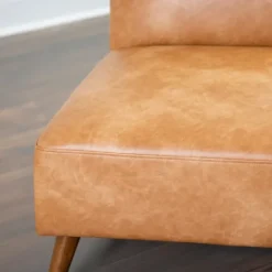Kirkland's Home Cognac Faux Leather Accent Chair- Accent Chairs