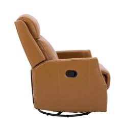 Kirkland's Home Cognac Leather Upholstered Recliner Chair- Accent Chairs