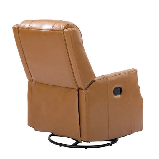 Kirkland's Home Cognac Leather Upholstered Recliner Chair- Accent Chairs