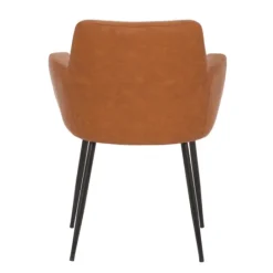 Kirkland's Home Cognac Vegan Leather Dining Chairs, Set Of 2- Dining Chairs
