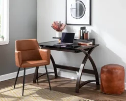 Kirkland's Home Cognac Vegan Leather Dining Chairs, Set Of 2- Dining Chairs