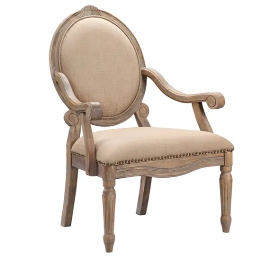 Kirkland's Home Coley Beige Linen Armchair- Accent Chairs
