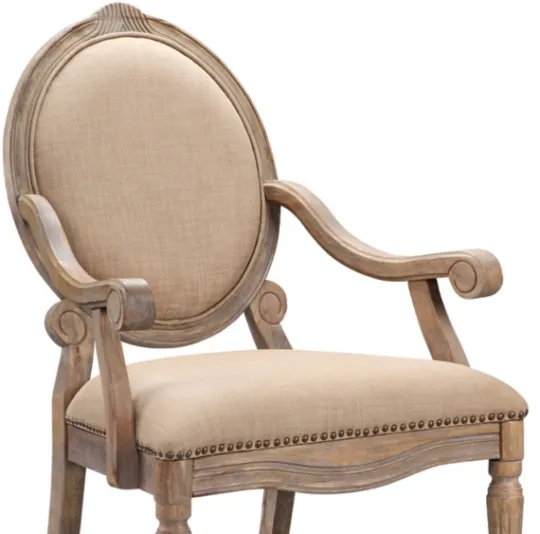 Kirkland's Home Coley Beige Linen Armchair- Accent Chairs