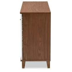 Kirkland's Home Collier Two-Tone 3-Door Shoe Storage Cabinet- Entryway Furniture