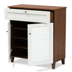 Kirkland's Home Collier Two-Tone Drawer Shoe Storage Cabinet- Entryway Furniture