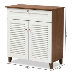 Kirkland's Home Collier Two-Tone Drawer Shoe Storage Cabinet- Entryway Furniture
