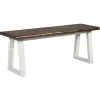 Kirkland's Home Collins And White Two-Tone Wood Bench- Benches & Ottomans