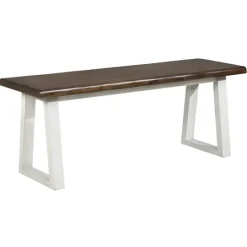 Kirkland's Home Collins And White Two-Tone Wood Bench- Benches & Ottomans
