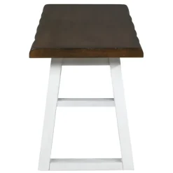Kirkland's Home Collins And White Two-Tone Wood Bench- Benches & Ottomans