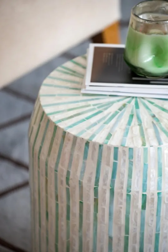 Kirkland's Home Color Capiz Shell Accent Table- Accent & End Tables