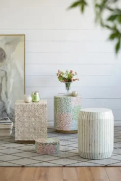 Kirkland's Home Color Capiz Shell Accent Table- Accent & End Tables