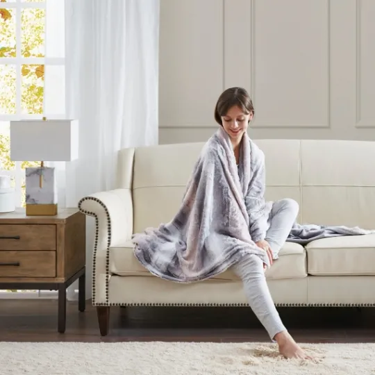 Kirkland's Home Color Faux Fur Oversized Throw Blanket- Blankets & Throws