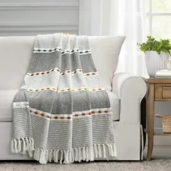 Kirkland's Home Color Herringbone Stripe Throw- Blankets & Throws