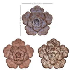 Kirkland's Home Color Metal Flower Wall Plaques, Set Of 3- Wall Plaques