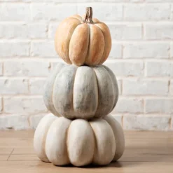 Kirkland's Home Colored Three Stacked Pumpkins Statue- Statues & Figurines