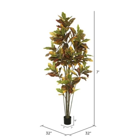 Kirkland's Home Colorful Croton Tree In Black Planter, 7 Ft.- Trees & Topiaries