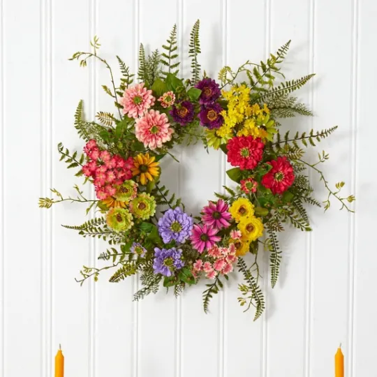 Kirkland's Home Colorful Mixed Floral Wreath- Wreaths
