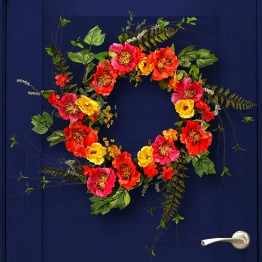 Kirkland's Home Colorful Poppy Mix Wreath- Wreaths