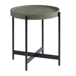 Kirkland's Home Concrete Round Tray Top Side Table- Accent & End Tables