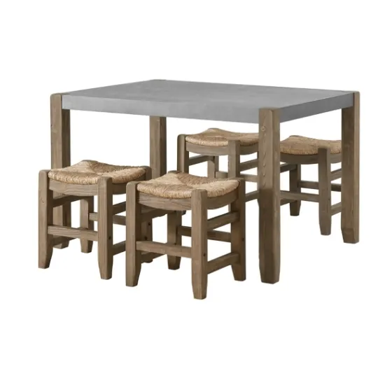 Kirkland's Home Concrete Table And Stools 5-Pc. Dining Set- Dining Sets
