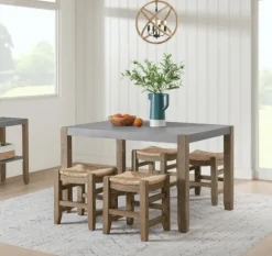 Kirkland's Home Concrete Table And Stools 5-Pc. Dining Set- Dining Sets