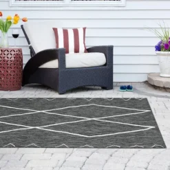 Kirkland's Home Connected Diamond Outdoor Area Rug, 8X10- Outdoor Rugs