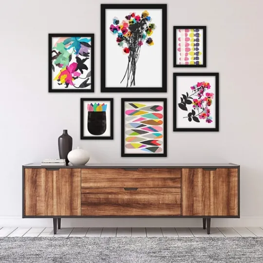 Kirkland's Home Contemporary Florals 6-Pc. Wall Art Set- Framed Art