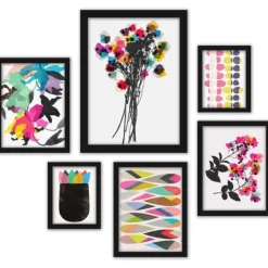 Kirkland's Home Contemporary Florals 6-Pc. Wall Art Set- Framed Art