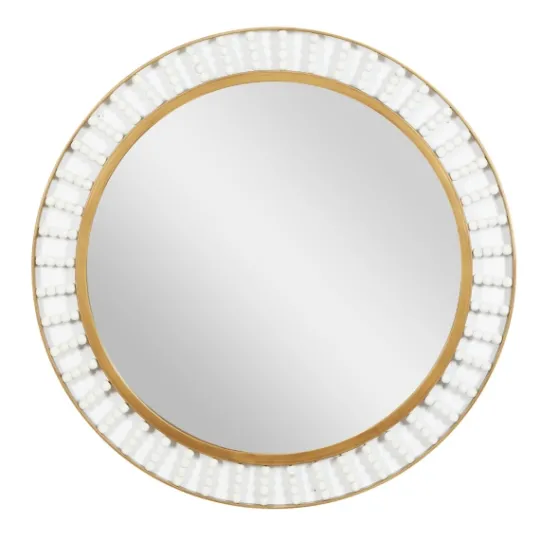 Kirkland's Home Contemporary Gold Frame With Beads Mirror- Decorative Mirrors