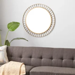 Kirkland's Home Contemporary Gold Frame With Beads Mirror- Decorative Mirrors