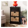 Kirkland's Home Cora Accent Table With Woven Storage Baskets- Accent & End Tables