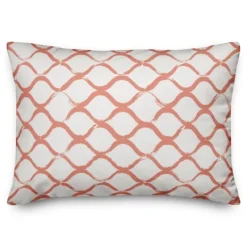 Kirkland's Home Coral Coastal Diamond Print Pillow- Pillows