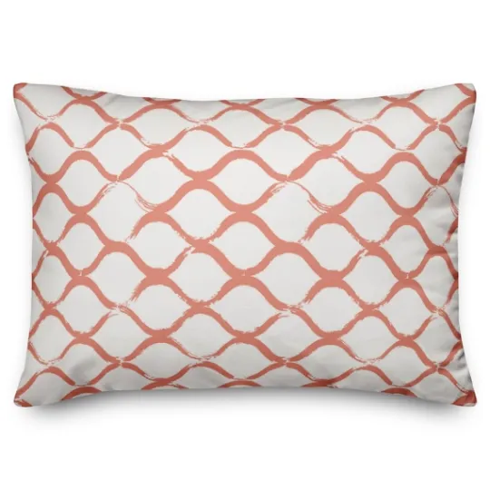 Kirkland's Home Coral Coastal Diamond Print Pillow- Pillows